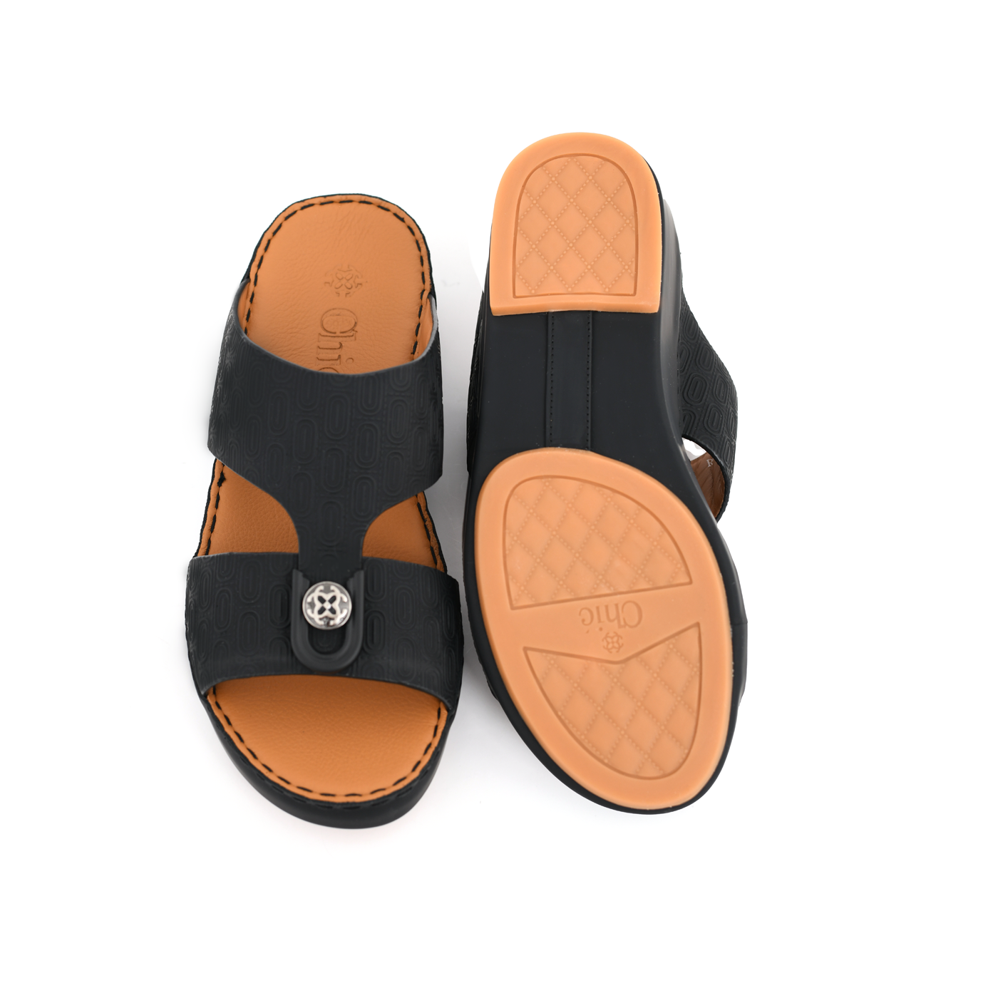 Genuine Leather Arabic Slippers by Chic